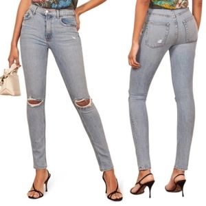 Reformation high and skinny Miami destroyed size 24